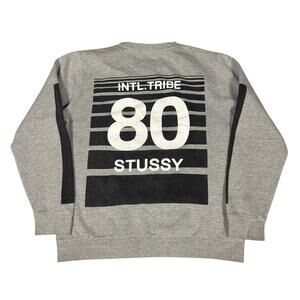 y2k Stussy crewneck gray large international tribe 80 streetwear designer